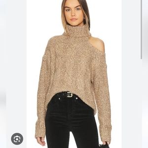Veronica Beard Selleck Cold-Shoulder Turtleneck Sweater Size XS